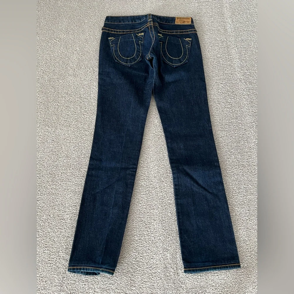 True Religion Straight Leg Dark Blue Denim Jeans - Picture 6 of 14
